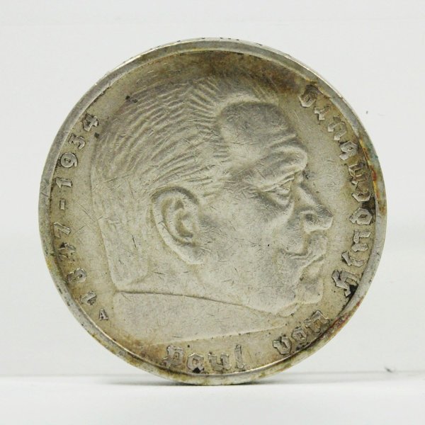 ベ*ン様 ⊞ドイツ軍＊1936年＊5マルク銀貨＊ミントマークE（実物