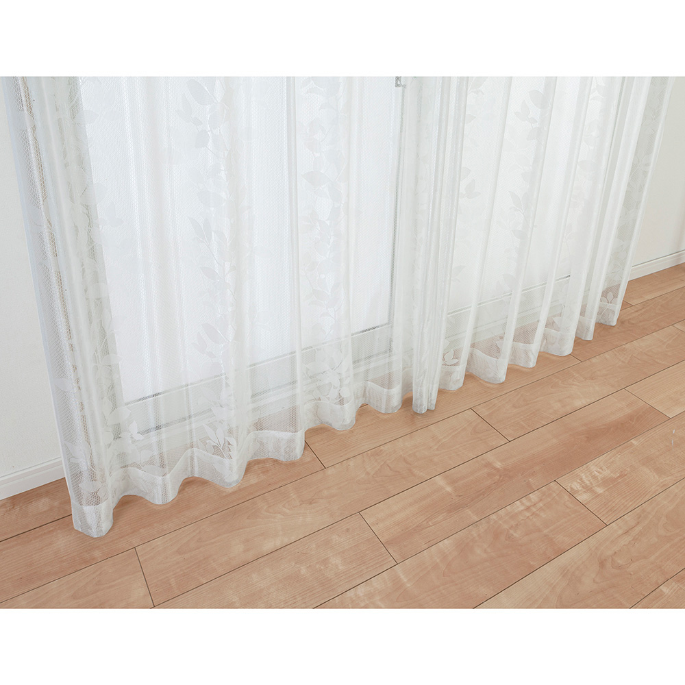 遮熱リーフ柄レースカーテン 2枚入り ｜ ミスターマックスオンラインストア