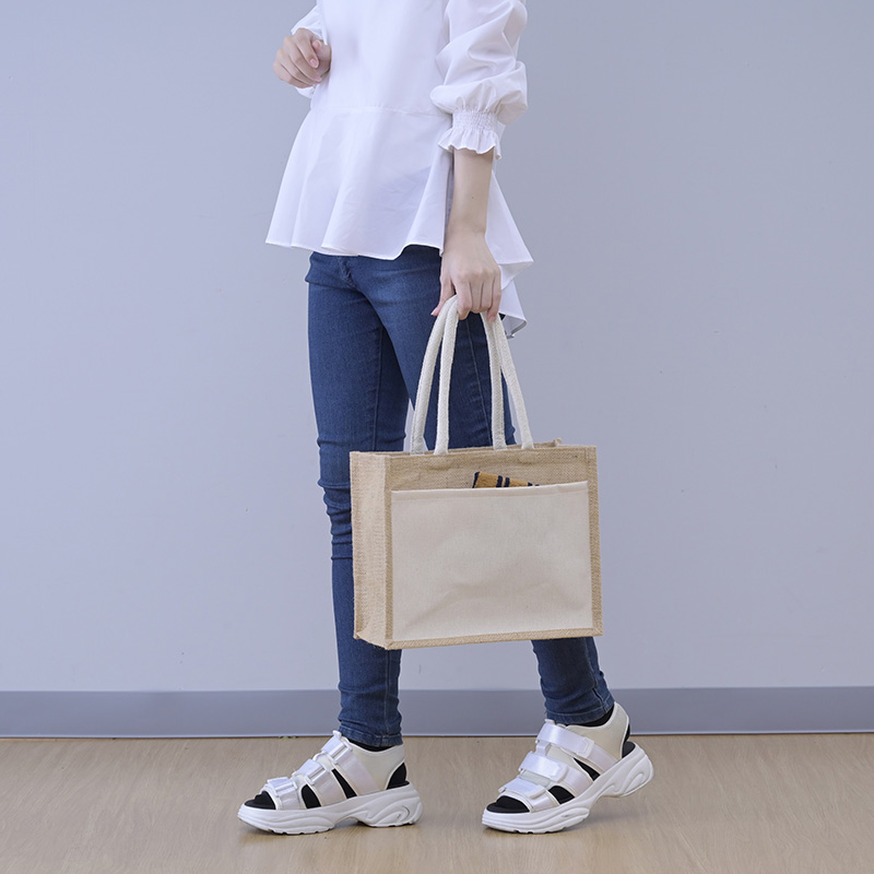 ポケット付きジュートバッグ(B5サイズ) ｜ ミスターマックスオンライン