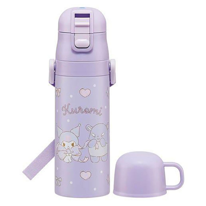 超軽量 直飲み コップ飲み兼用 2WAYステンレスボトル 470ml クロミ