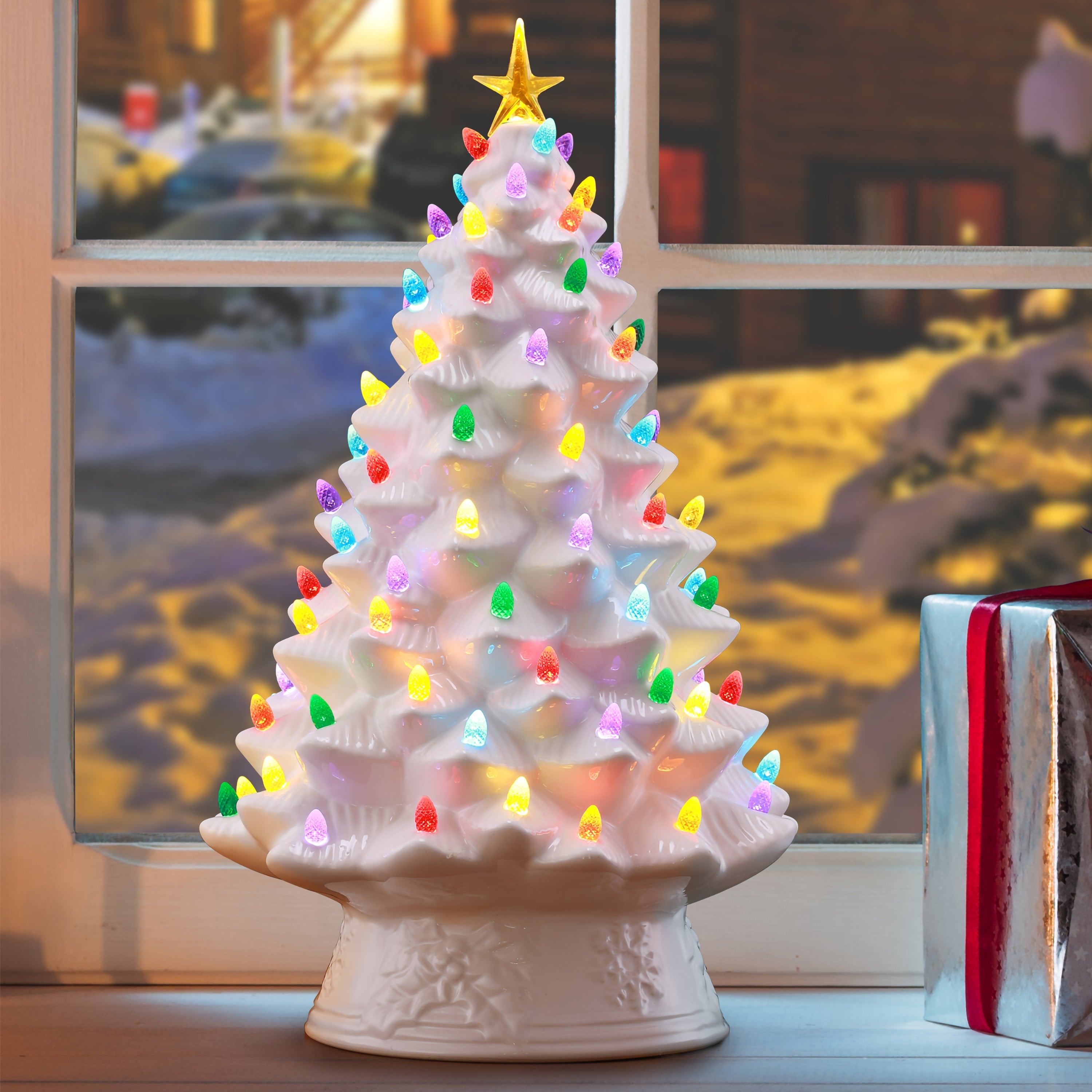 18 in. Nostalgic Ceramic Tree - White – Mr. Christmas