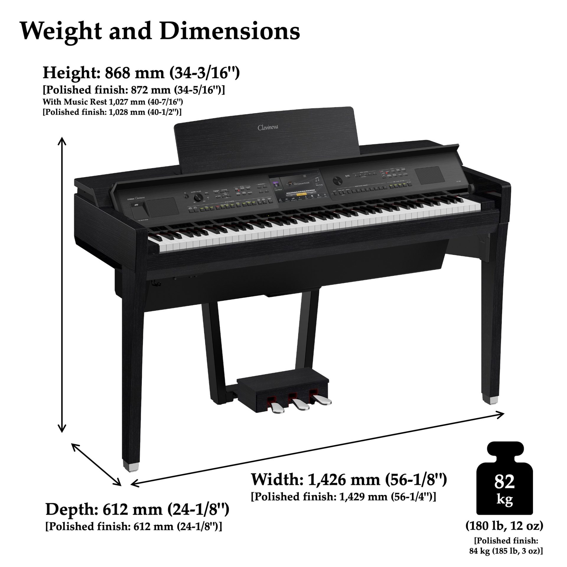 Yamaha CVP-809 Clavinova Digital - Music Exchange