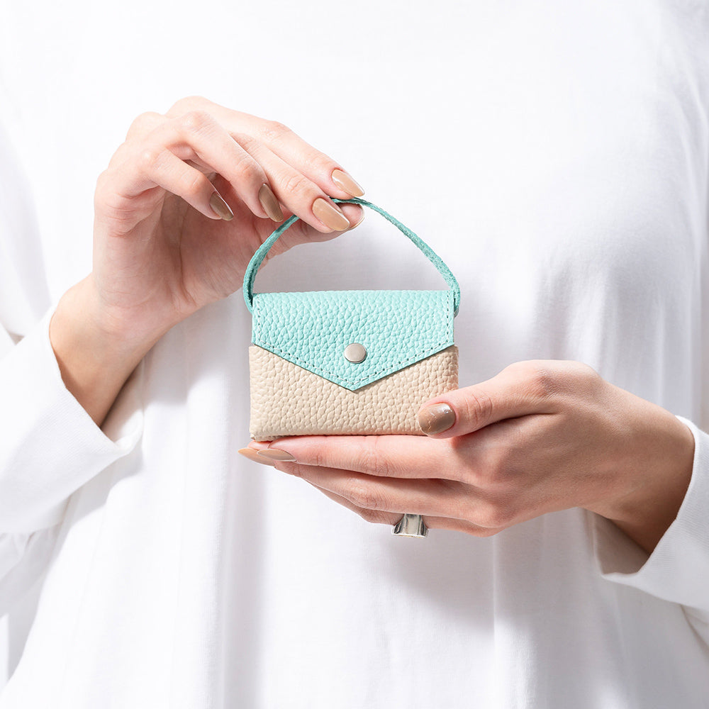 シュリンクレザー スナップボタン式 ポケットティッシュケース