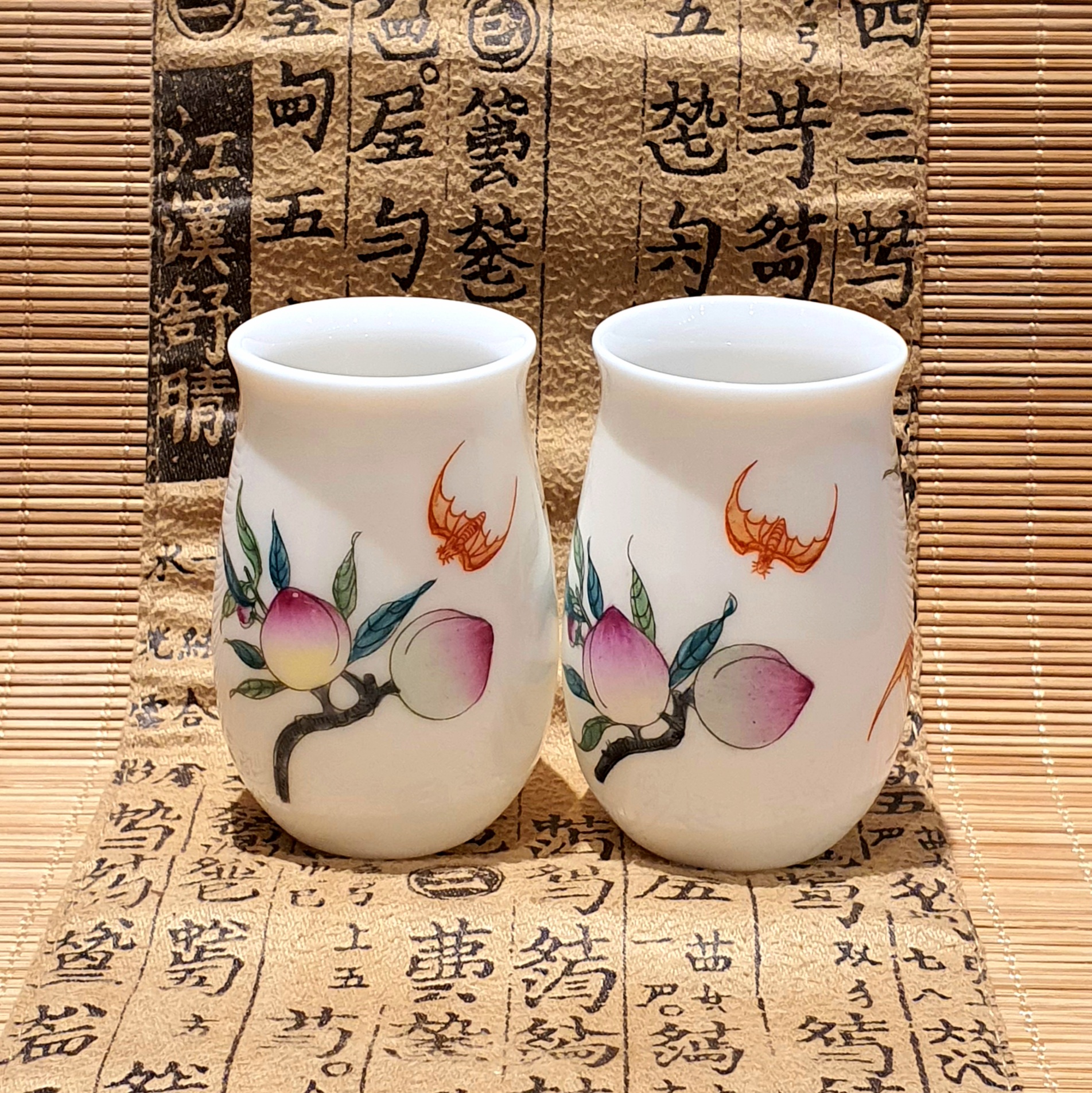 桃蝙蝠柄福寿ティーセット | 福岡 北九州 中国茶・台湾茶・薬膳茶 凰茶