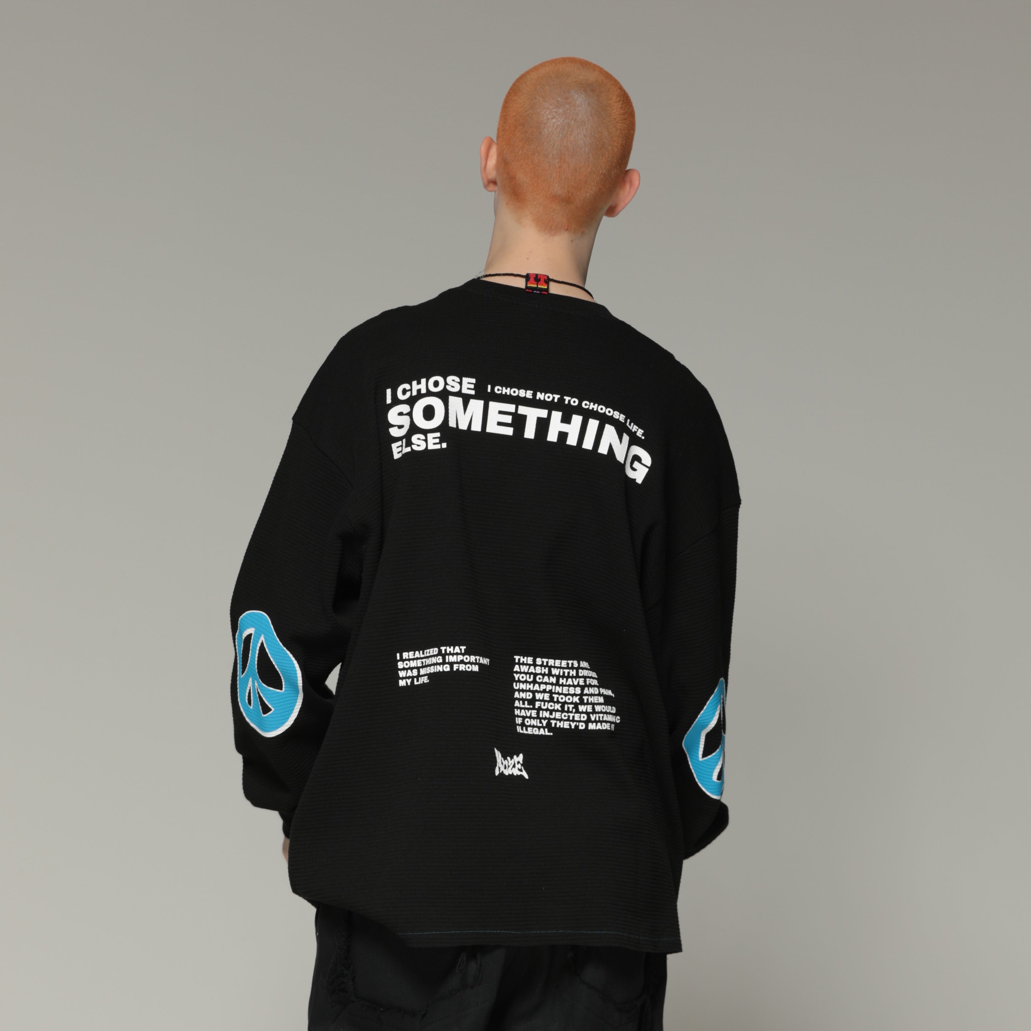 MUZE BLACK LABEL - CHOOSE LIFE THRMAL WIDE CUT&SEWN (BLACK