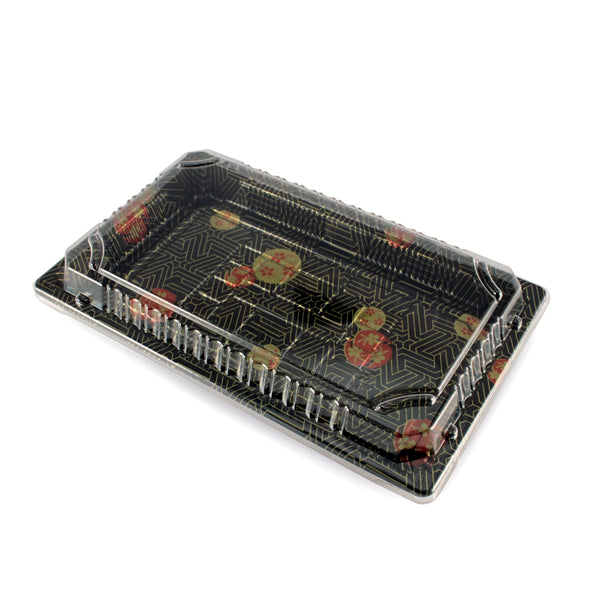 TZ-015 PS Black Designed Take Out Sushi Tray 8.5