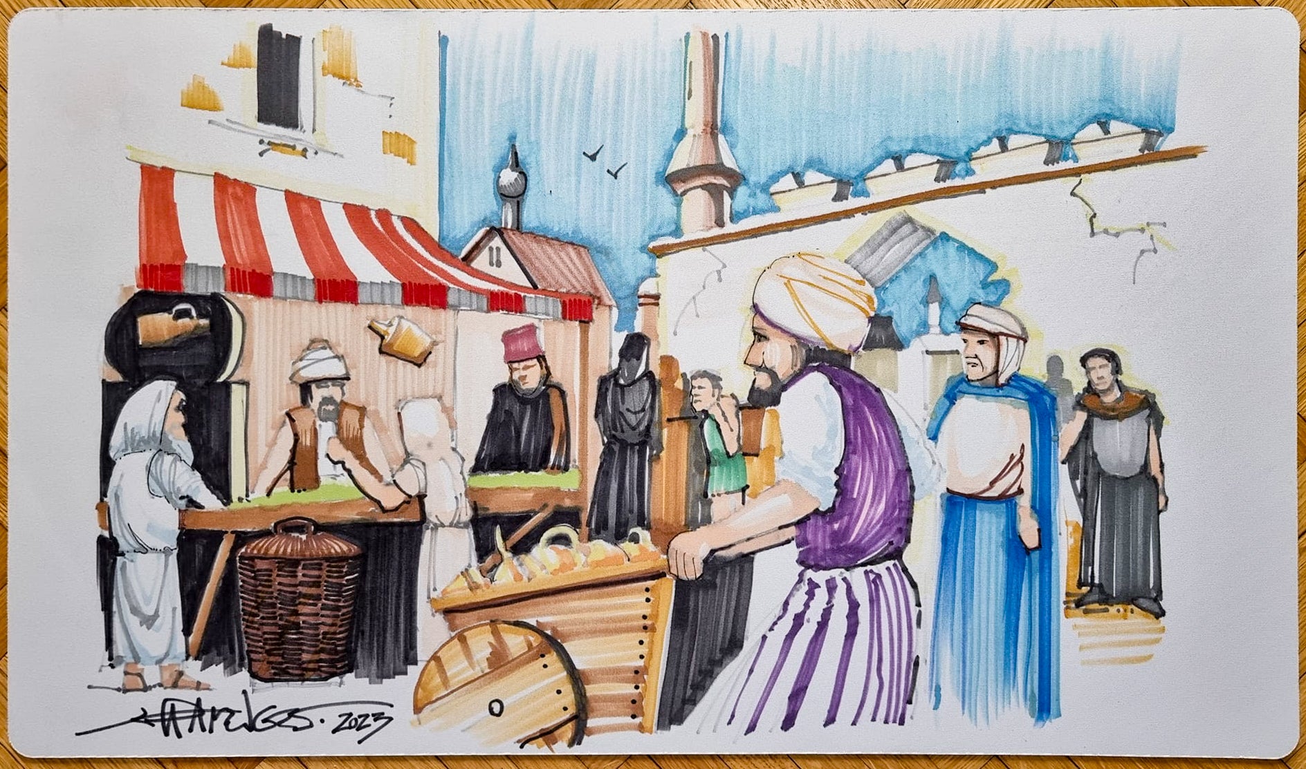 Bazaar of Baghdad [Version 5] - Jeff A. Menges - Hand Drawn