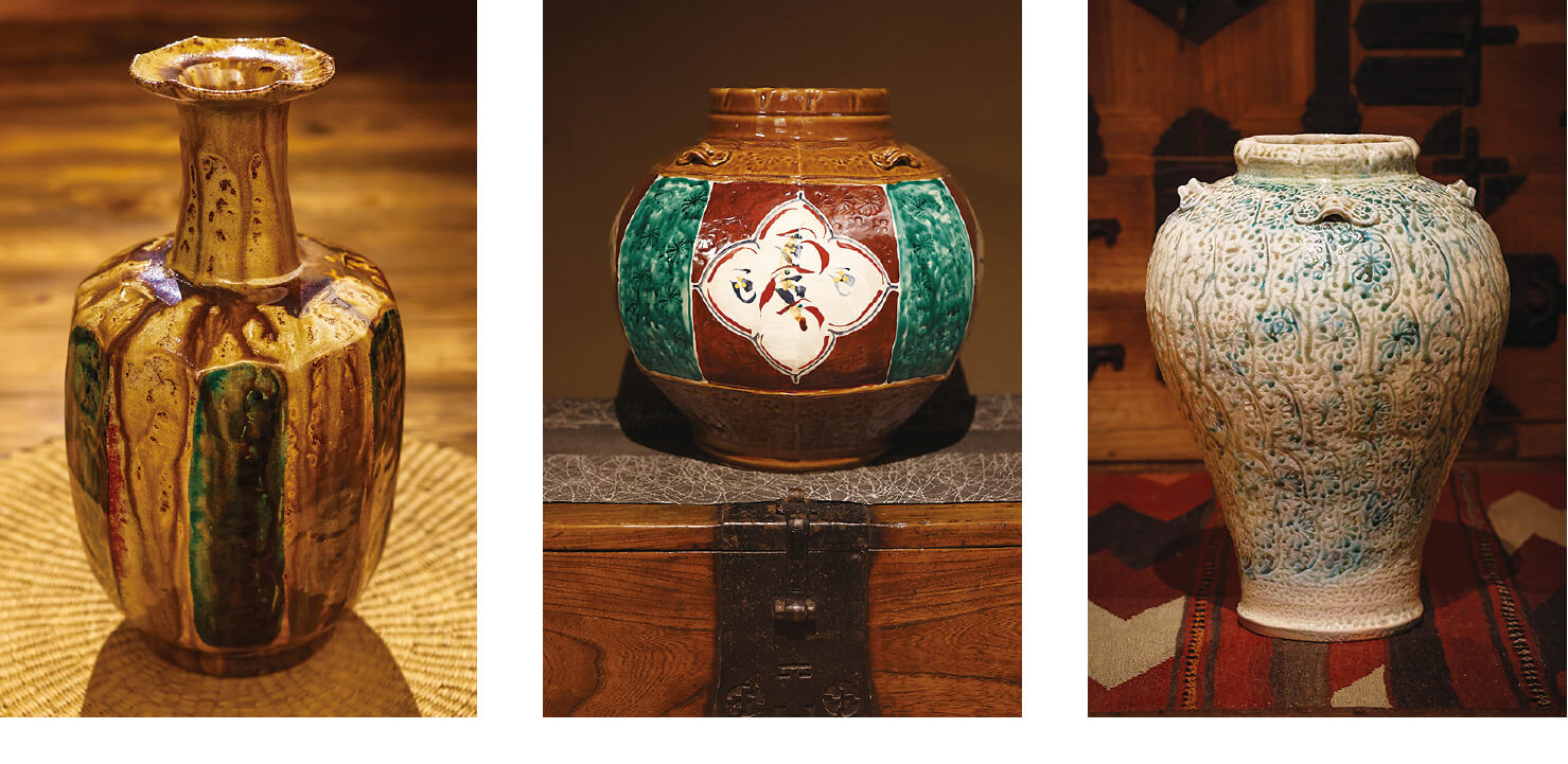 明石庄作 濱田庄司の弟子 赤絵花瓶 益子焼 角瓶 民芸 民藝 人間国宝 濱田庄司愛弟子】益子焼【明石庄作】造 赤絵刷毛目 六角形 花