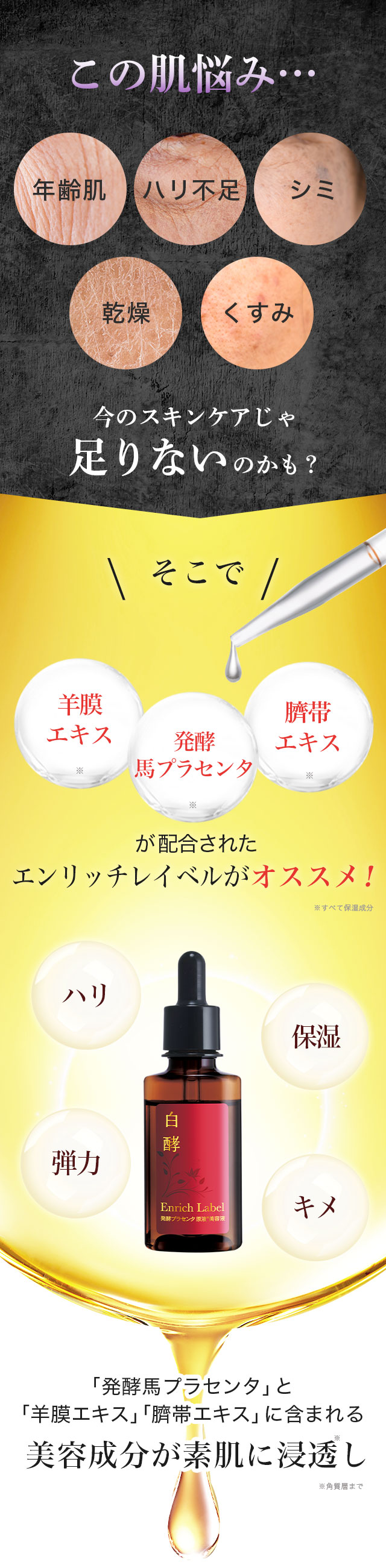 白酵エンリッチレイベル 発酵プラセンタ原液美容液 | [公式]ナチュラル