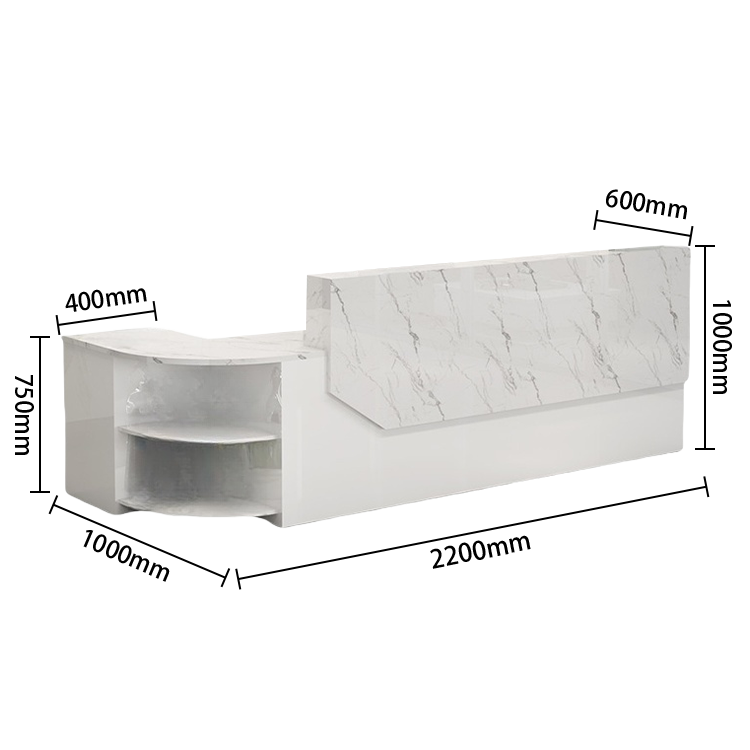 受付カウンター,L字型カウンター,フロント,大容量収納,引き出し収納