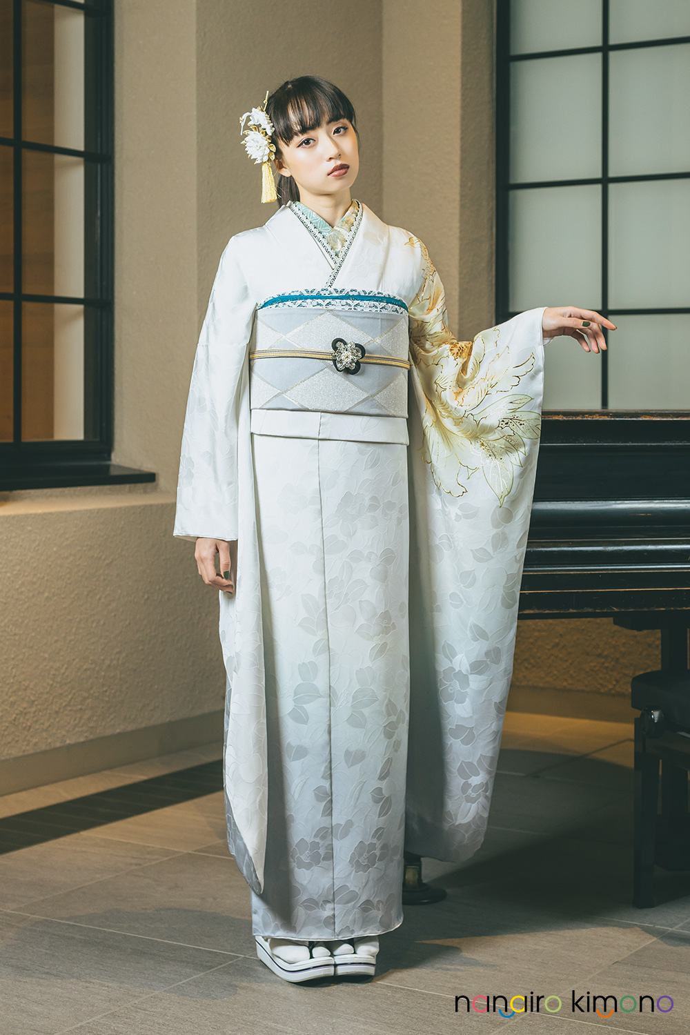 ナナイロキモノWEBショップ / 振袖フルセット｜白色・グレー色