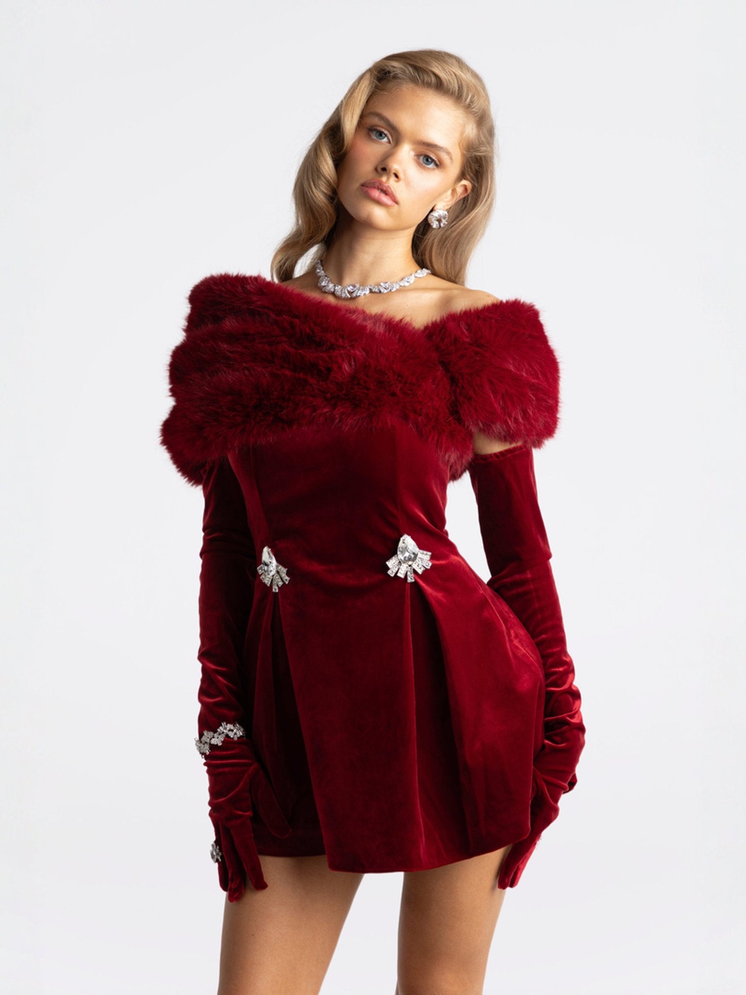 Simone Velvet Dress (Red) – Nana Jacqueline
