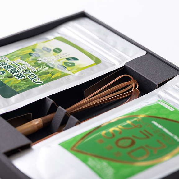 贈答用／ジップ付きアルミ袋 贈答用セット（茶筅・茶杓付き） ｜ 粉末