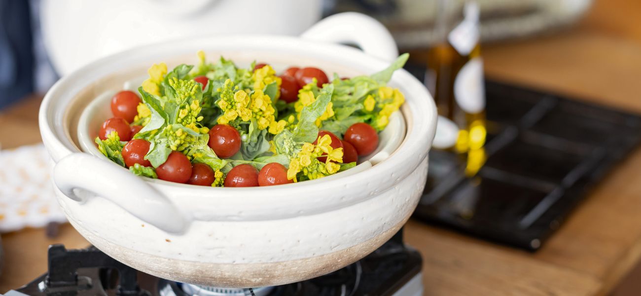 長谷園公式通販］ヘルシー蒸し鍋 黒