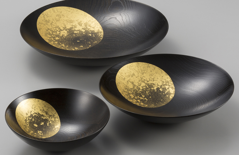 箔一】おぼろ月ボウル(漆) 〜金箔（金沢箔）の食器〜 - 日本製高級
