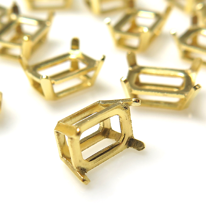 石座・石枠・空枠 14kgf 金具 パーツ オクタゴン エメラルドカット 6