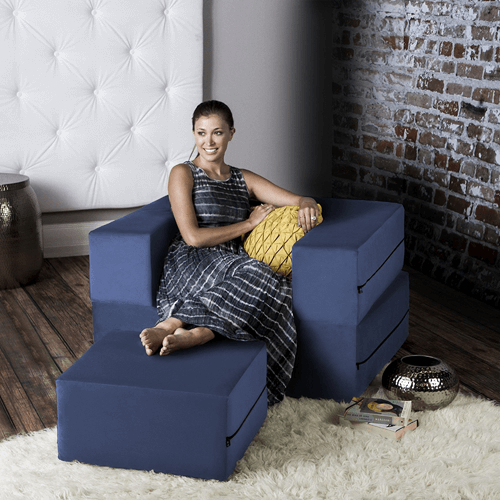 Jaxx Zipline Convertible Sleeper Futon Chair & Ottoman 16385701