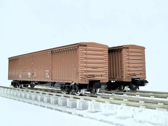 JR ワキ5000形貨車セット＋国鉄 ワキ5000形が入線。 TOMIX 97609 8759