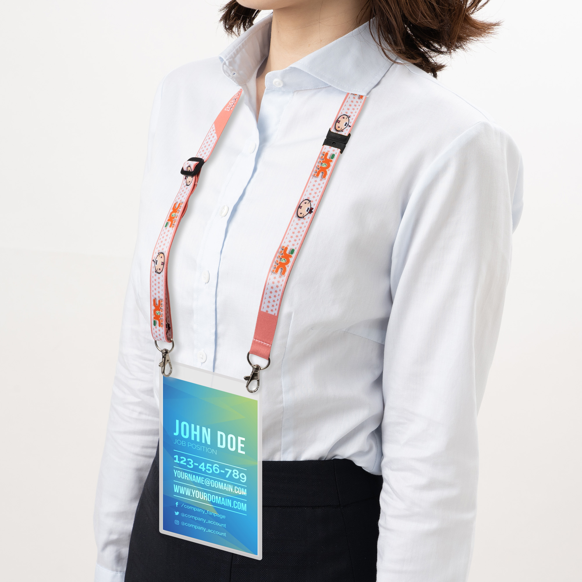 フルカラーネックストラップ TP15B-C（15mm幅×両端ナスカン×カード