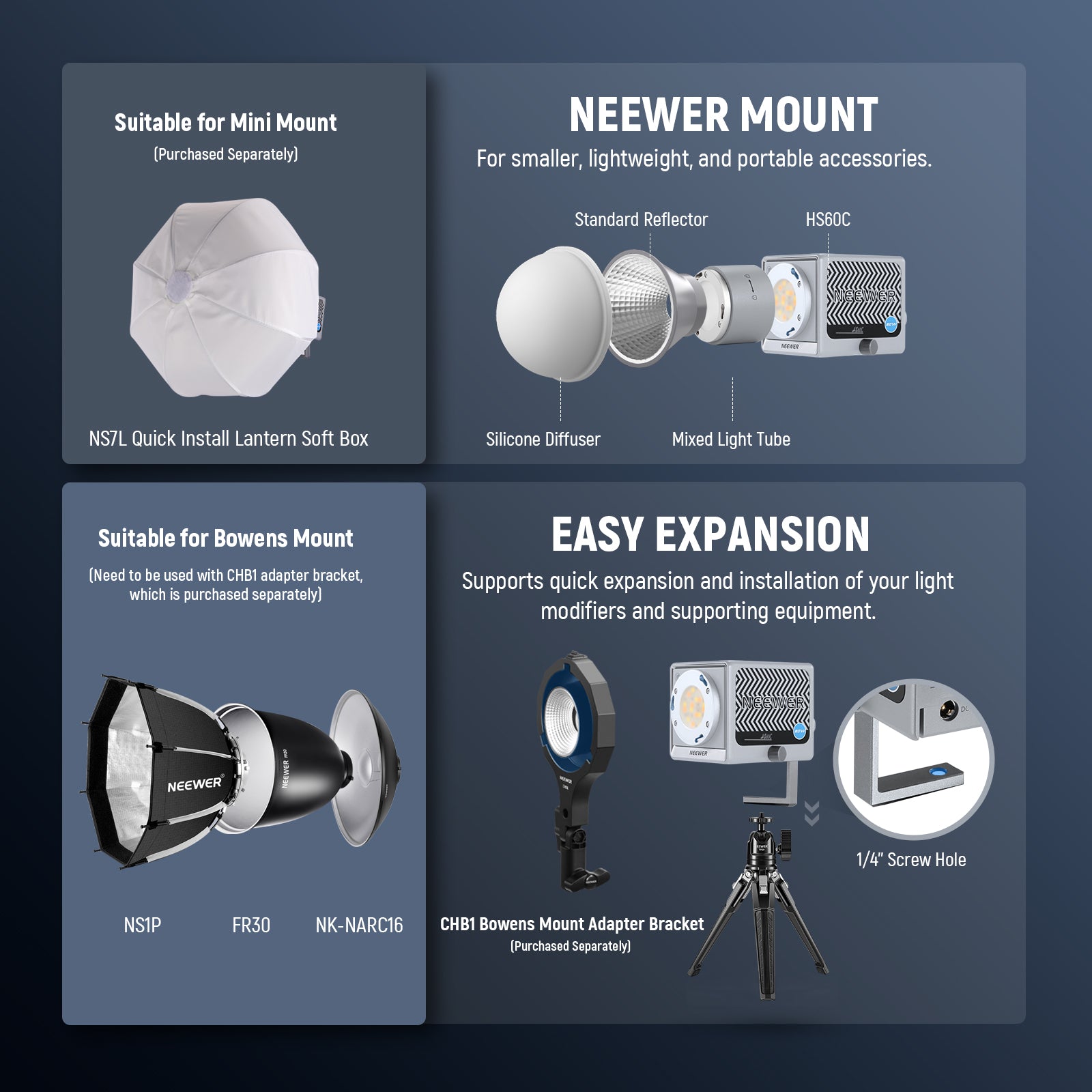 NEEWER HS60C Portable LED Video Light | Mini RGB Light