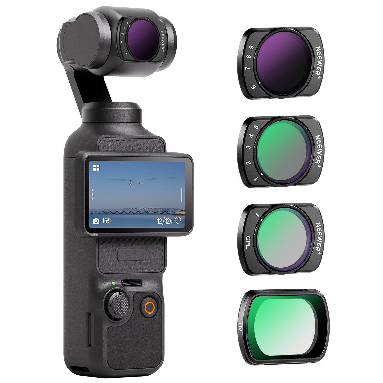 NEEWER 4パック マグネットNDフィルターセット コンパチブル DJI OSMO