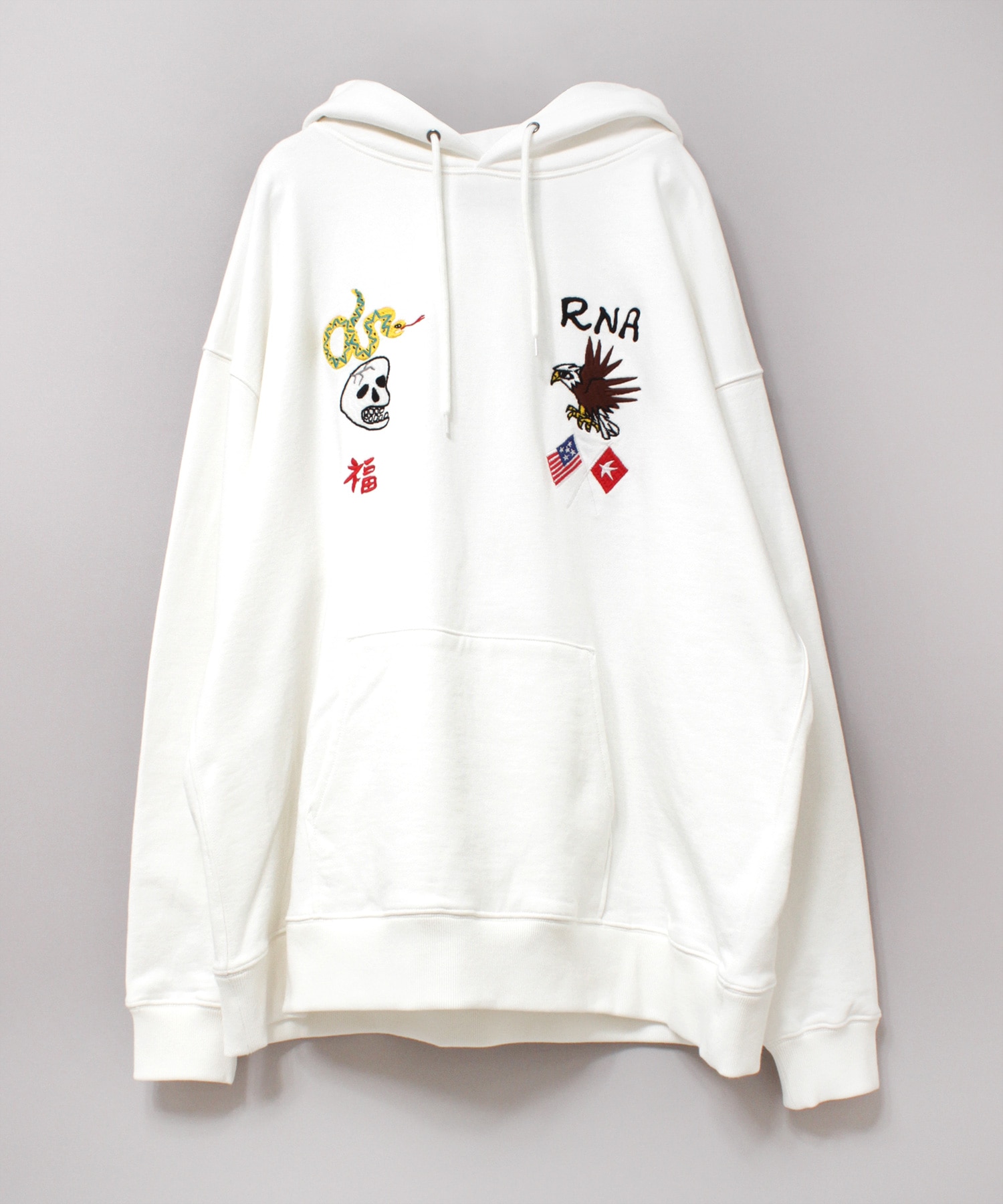 M2166 ヘビスカルイーグルBIGフーディー(M ホワイト): トップス - RNA