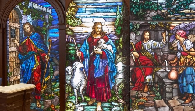 末日聖徒イエス・キリスト教会の二つの神殿、長老派教会のステンド