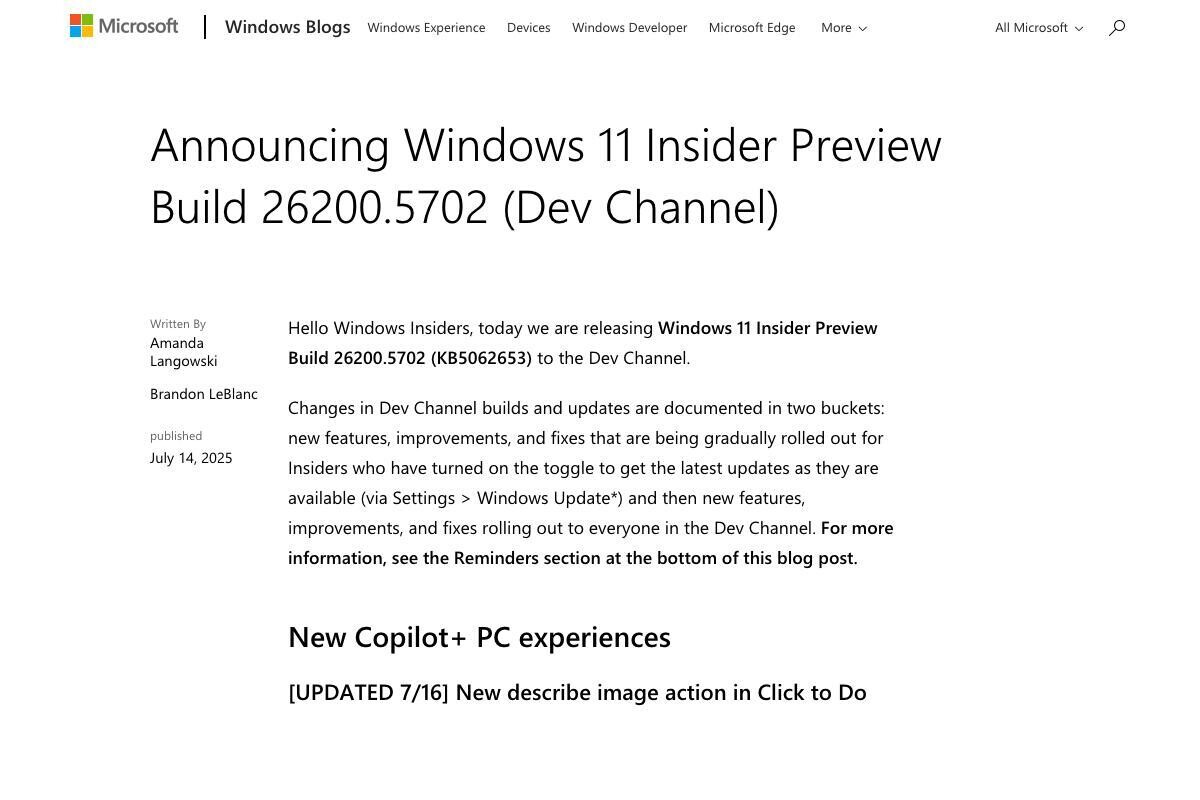 Windows 11、「Click to Do」で画像やグラフの説明が生成可能に