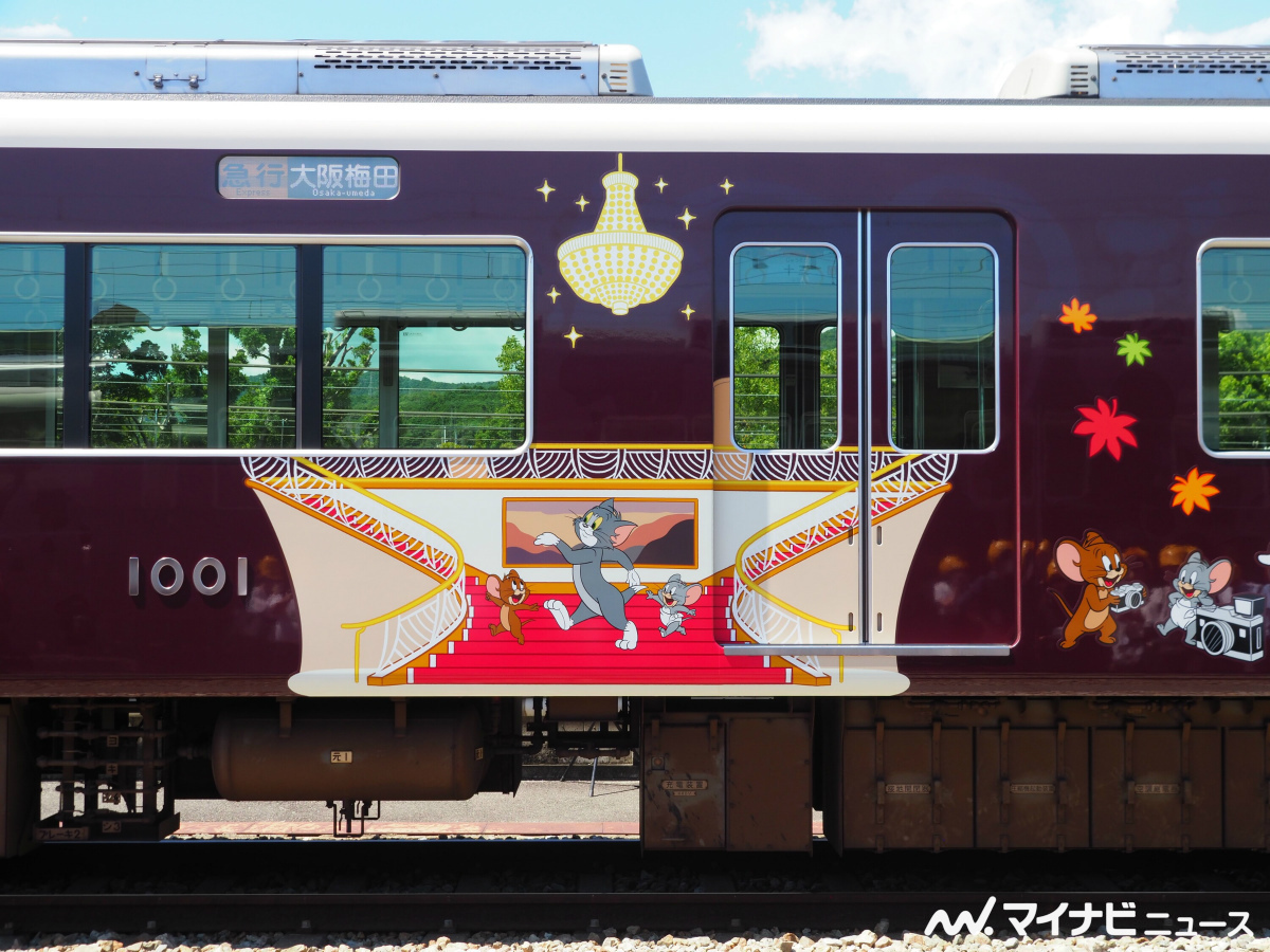 阪急電鉄1000系「トムとジェリー号」報道公開、沿線観光名所も装飾