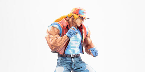 テリー・ボガード」を超絶技巧のドット絵彩色で仕上げたフィギュア