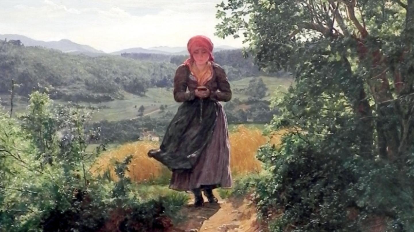 英国で話題、19世紀にも「歩きスマホ？」ドイツ美術館の絵画（佐藤仁