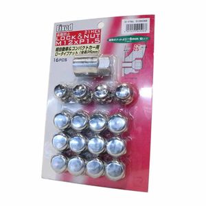 FIXED 21HEX 25mmローナット&ロックナットセット M12×1.5 16個入り