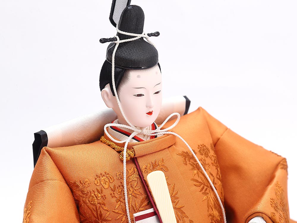 ひな人形】(平安光義) 070501 京七番親王 手刺繍黄呂染 七段飾り：節句