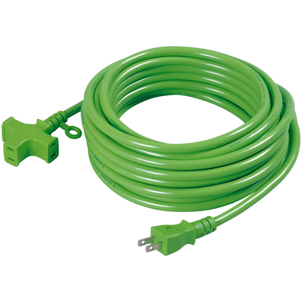 日動工業株式会社｜十字トリプル延長コード 緑 10m