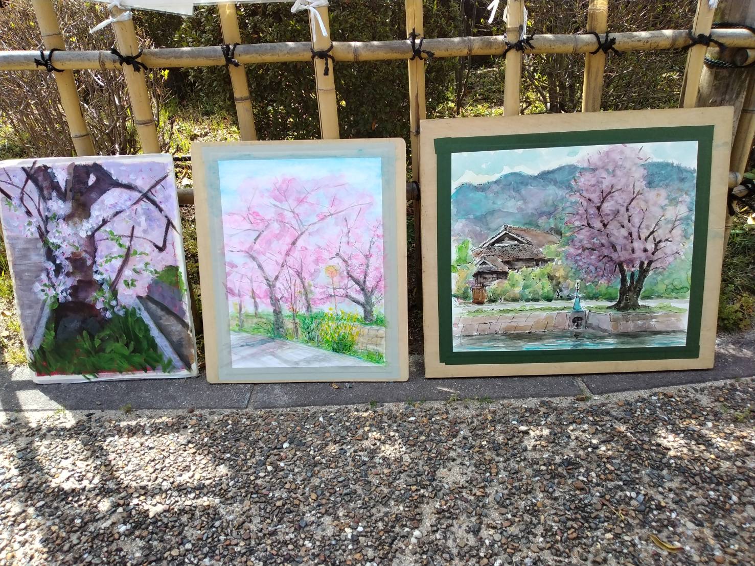 スケッチ会｜大阪府｜八尾市｜玉串川｜桜｜2024年4月｜風景画・作品