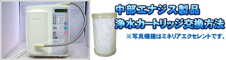 中部エナジス、ミネリアシリーズ各種浄水カートリッジ交換方法