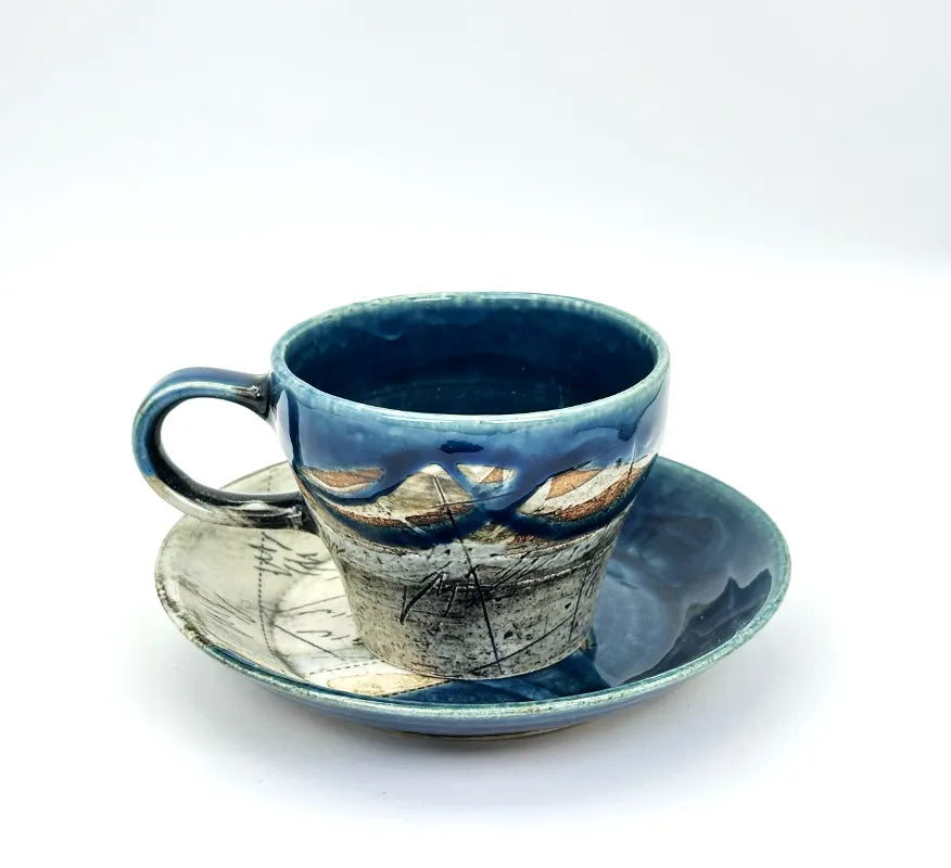 美濃焼 線刻 コーヒーカップ＆ソーサーセット | ギフトショップ Nihon