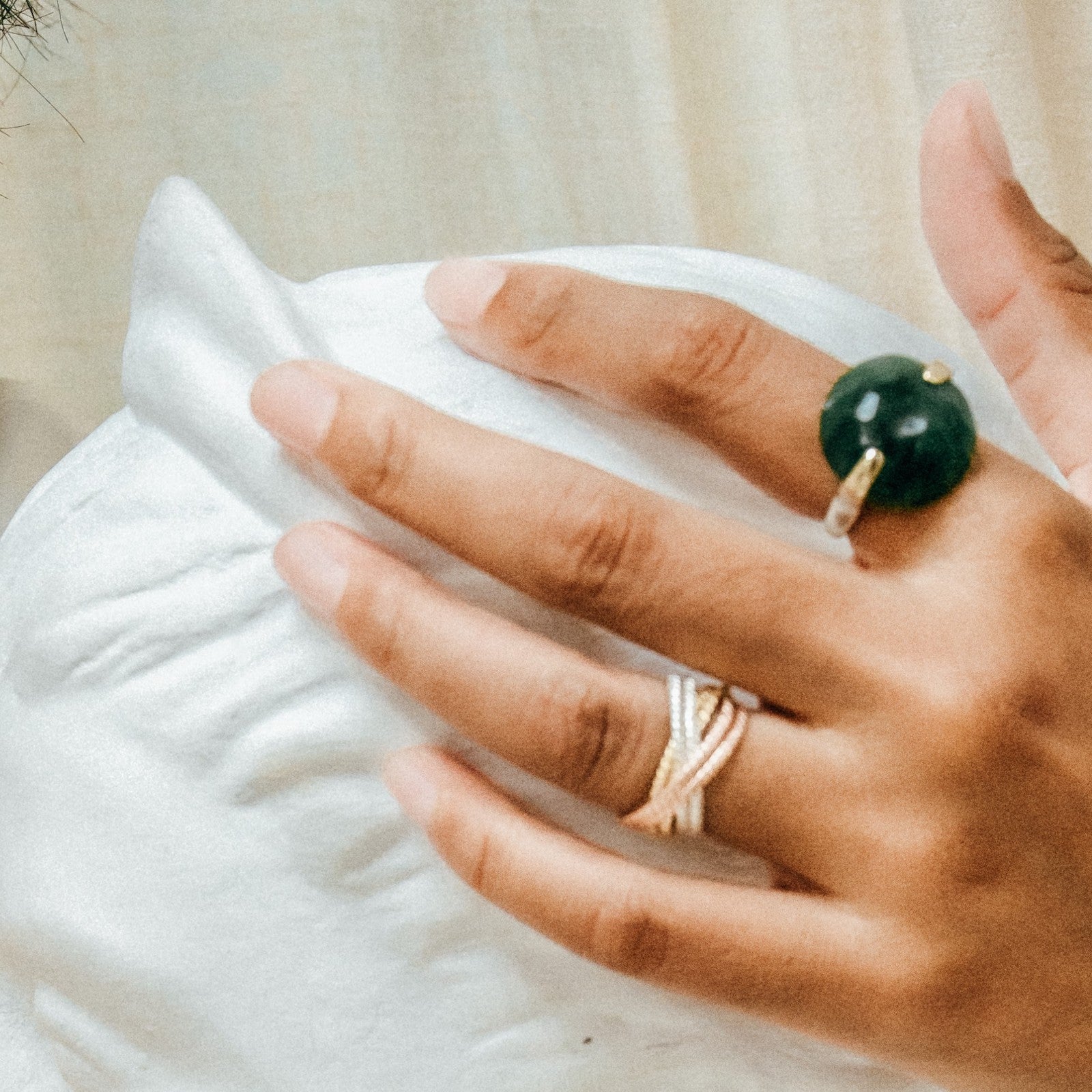 翡翠ラウンドファセットリング – niin