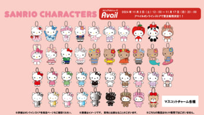 サンリオ×アベイル」ハローキティのマスコットチャーム受注販売！圧巻