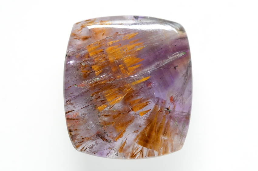 カコクセナイト in アメジスト【14】ルース・カボション（21×19mm）