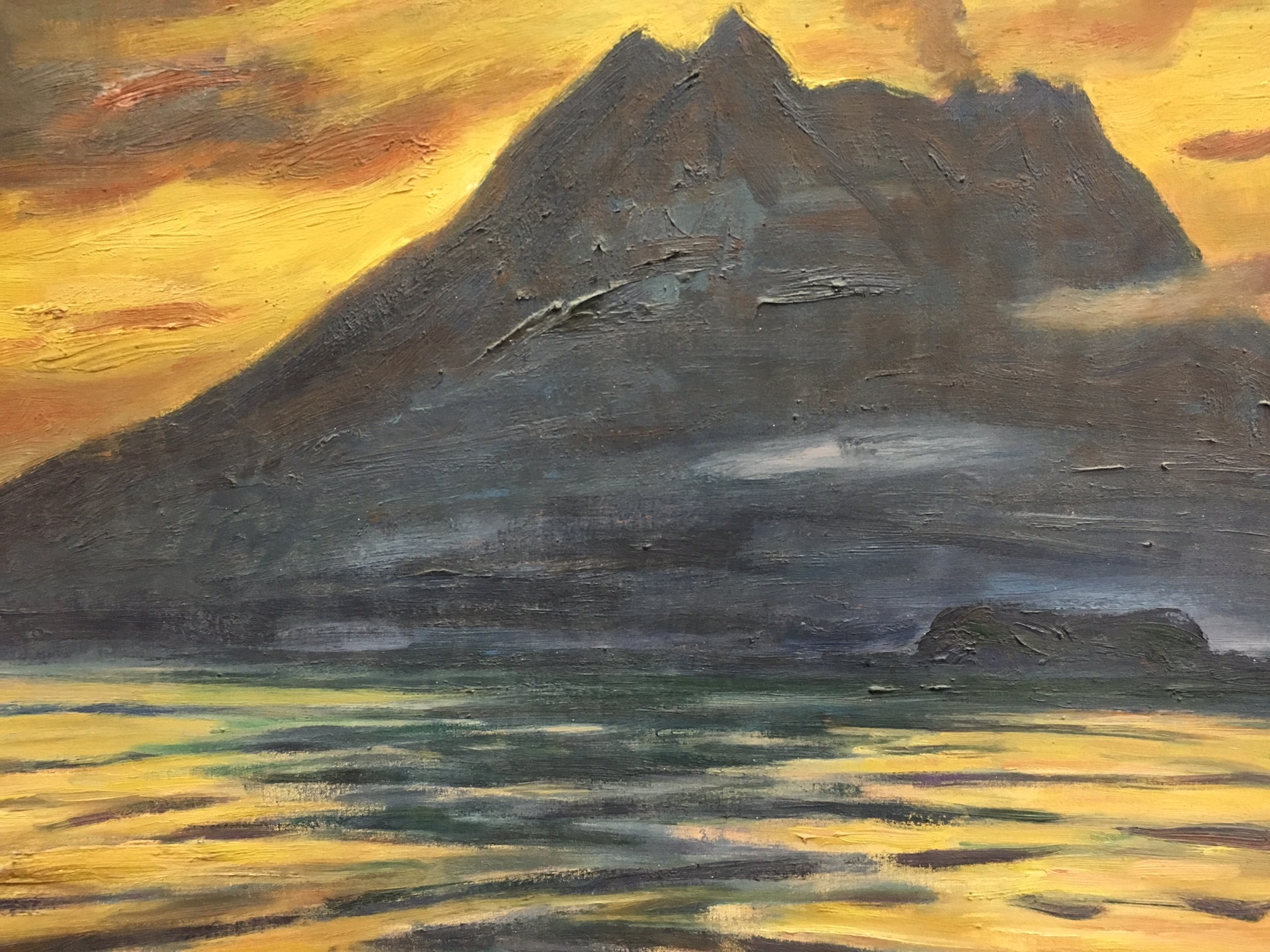 鈴木良三の絵画≪朝（桜島）≫を買取しました｜骨董品に関するコラム