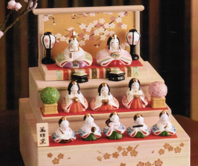 彩絵華小紋雛 平飾り: 日光陶器店