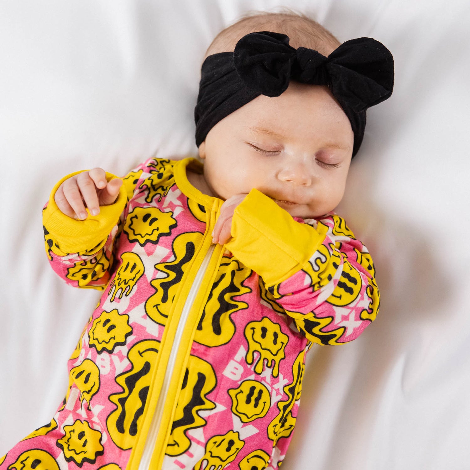 TRIPPY SMILES PINK BAMBOO ZIPPY – NIXX BABY