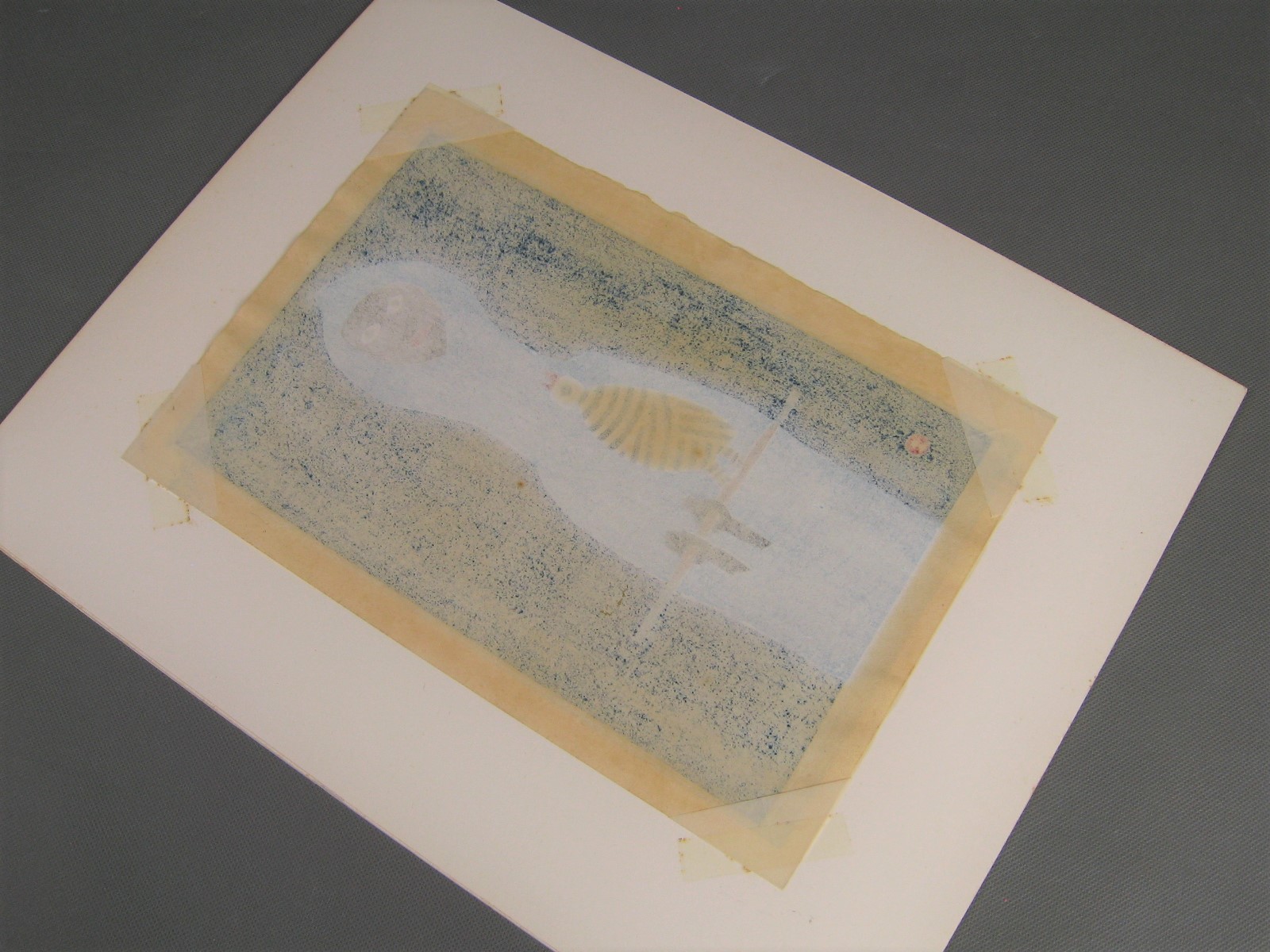 畦地梅太郎「鳥と道具」木版画 1969年 直筆サイン Umetaro Azechi