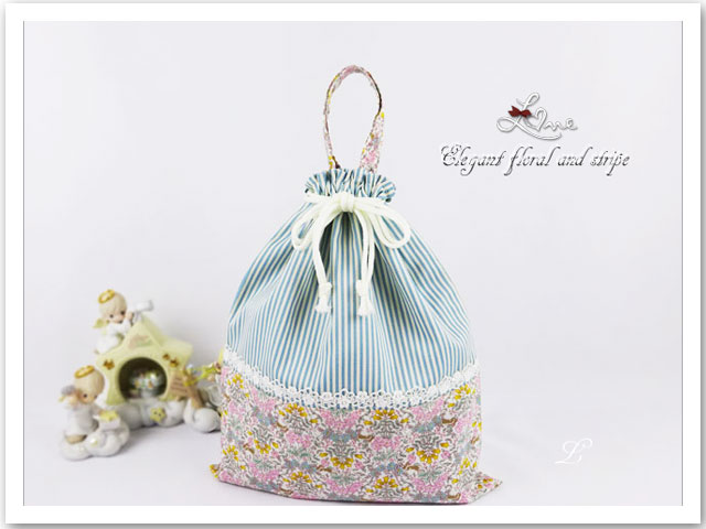 入園入学グッズ 幼稚園 保育園 | 巾着袋 【 リバティ風 小花 】体操服