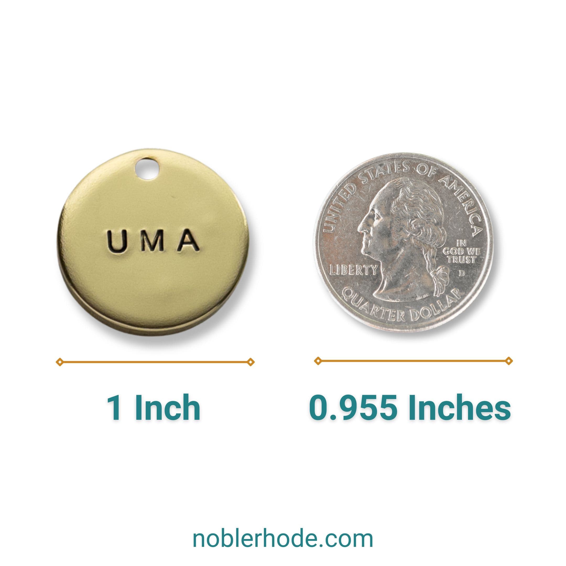 Thick Solid Brass Dog Tag, 1