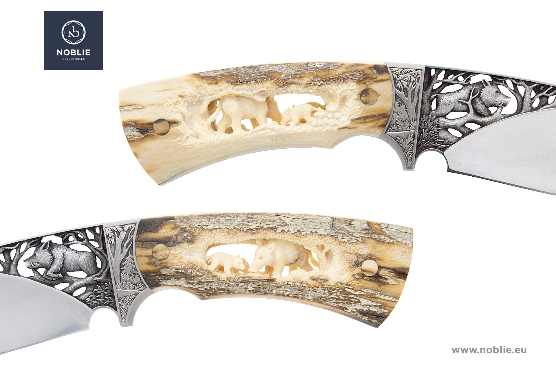 猪カスタムナイフ マンモスの牙 - Noblie - ナイフ店