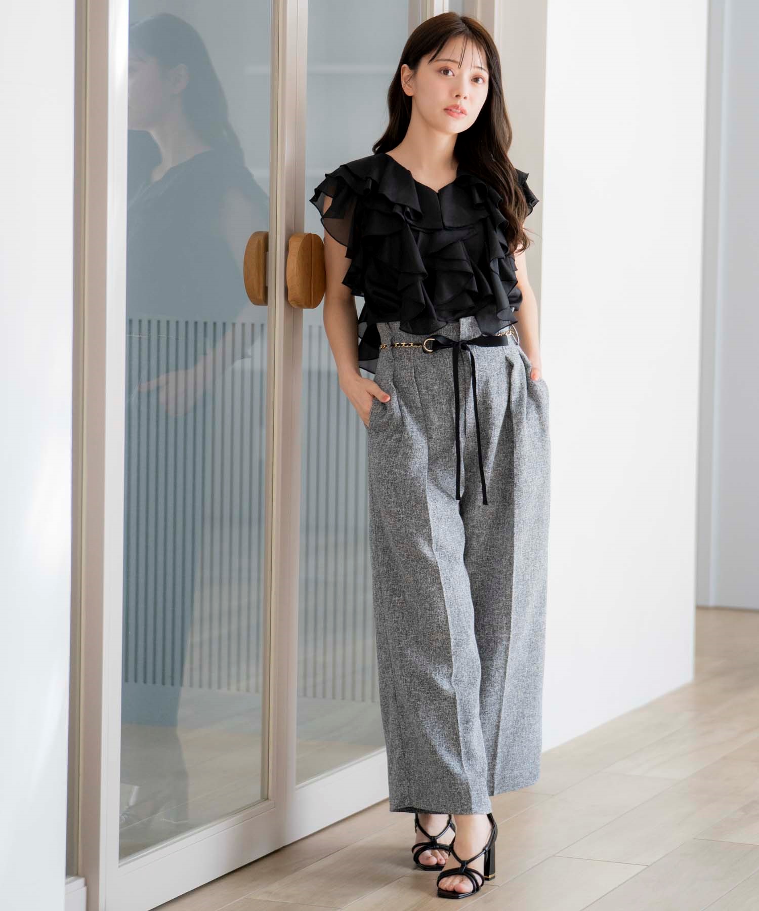 SSサイズあり】チェーンベルト付きワイドパンツ | その他パンツ