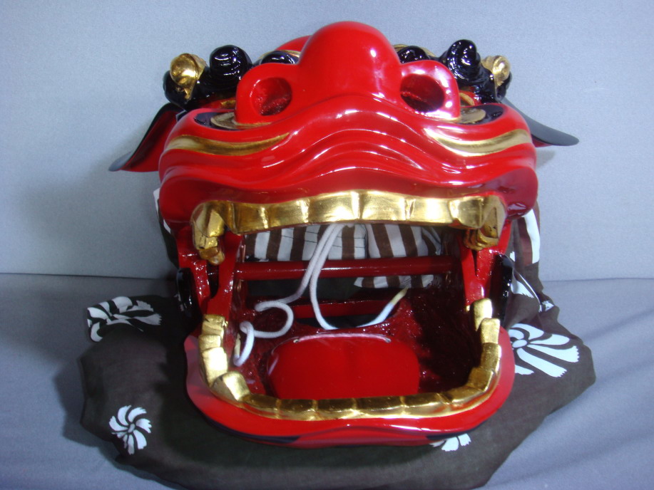 新製品樹脂製 宇津獅子頭8寸白髪付き