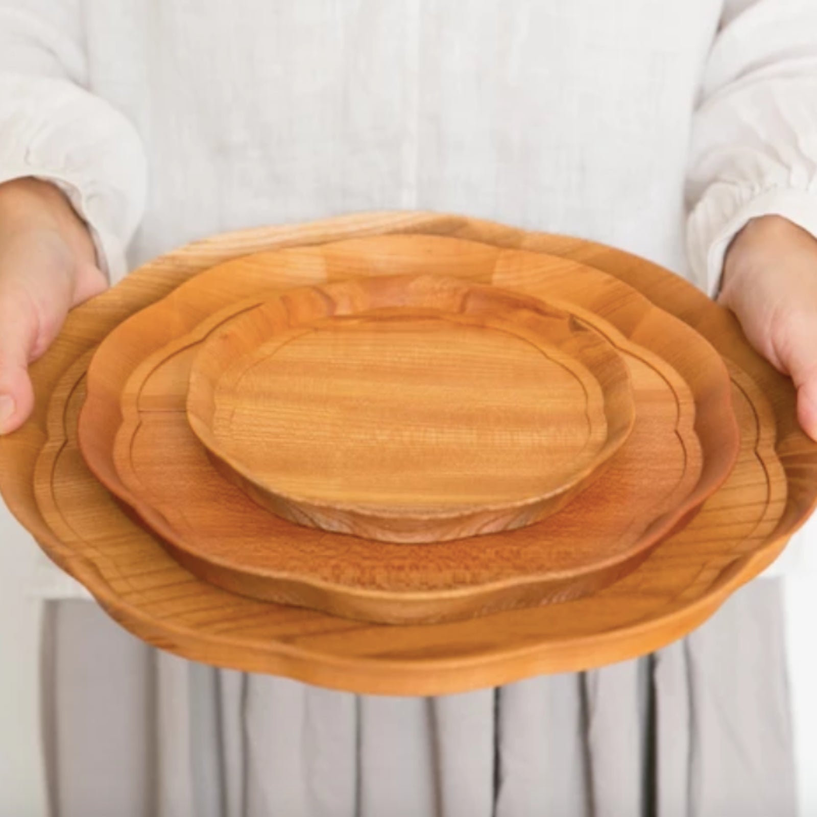 四十沢木材工芸 輪花盆 大 ｜のレン神楽坂【公式通販】発酵、暮らしの